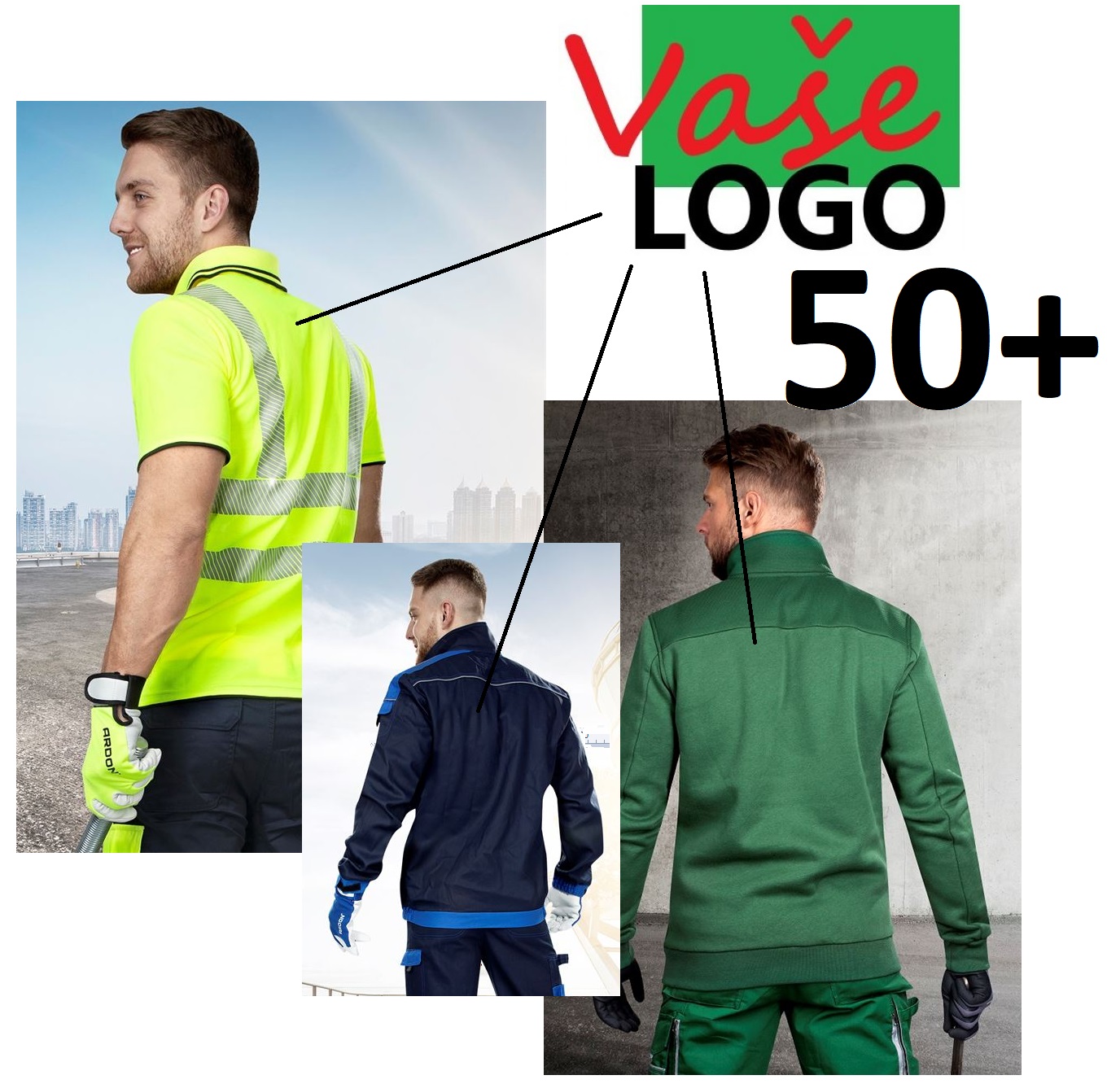 POTLAČ (Tričko, mikina, blúza,) - VEĽKE LOGO (ZADNÁ ČASŤ ODEVU) 50+