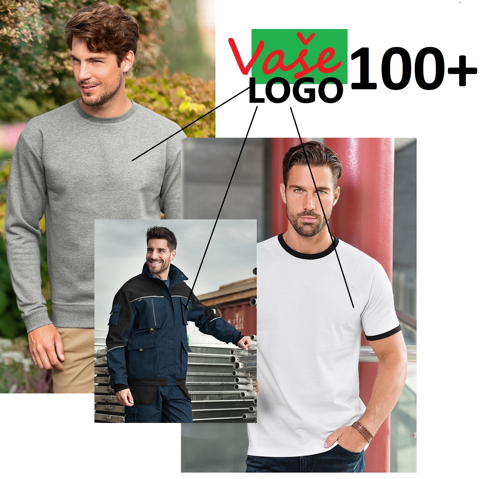 POTLAČ (Tričko, mikina, blúza, nohavice) - MALÉ LOGO (PREDNÁ ČASŤ ODEVU) 100+