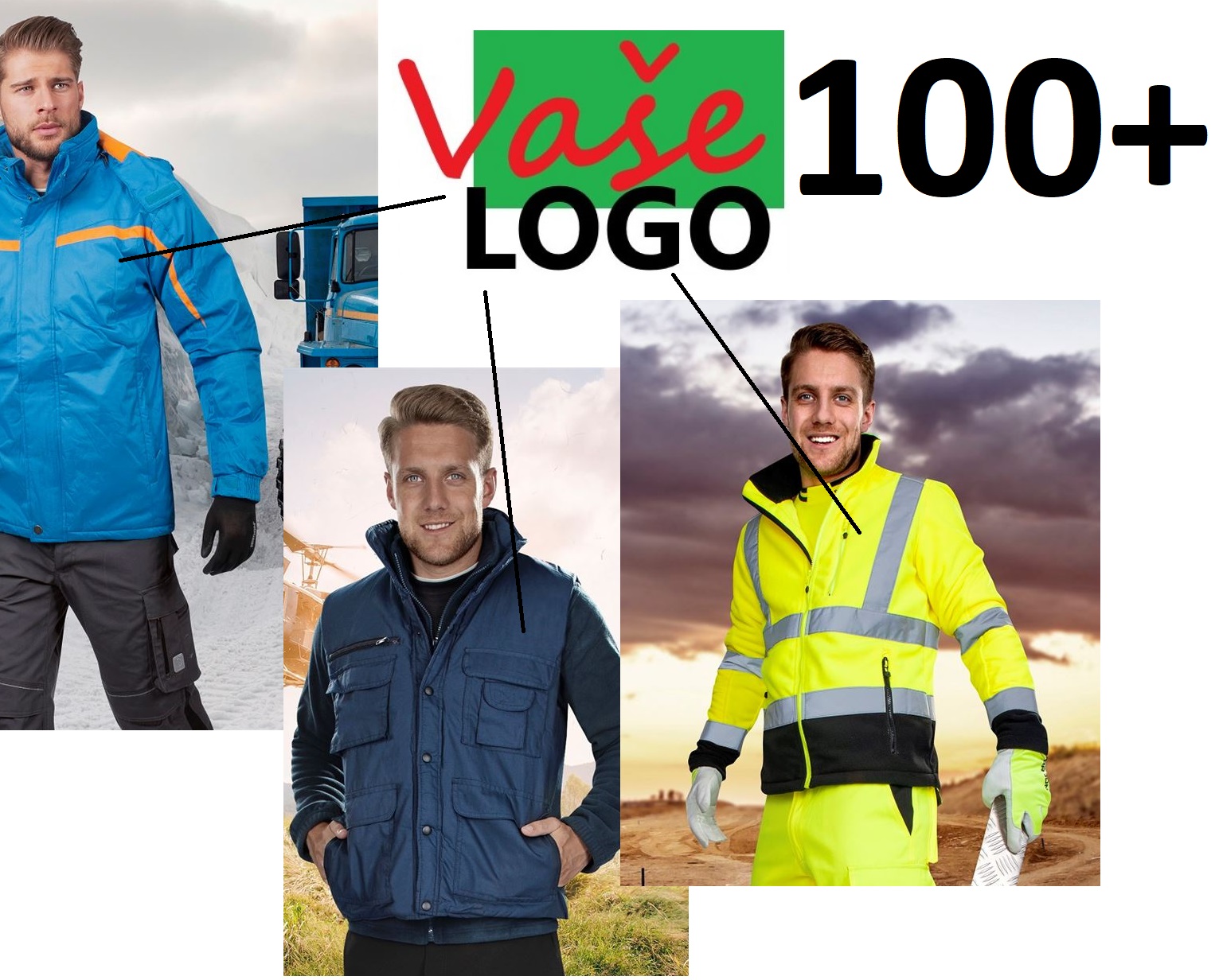 POTLAČ (Zimný odev - fliska, hrubá bunda, vesta,..) - MALÉ LOGO (PREDNÁ ČASŤ ODEVU) 100+