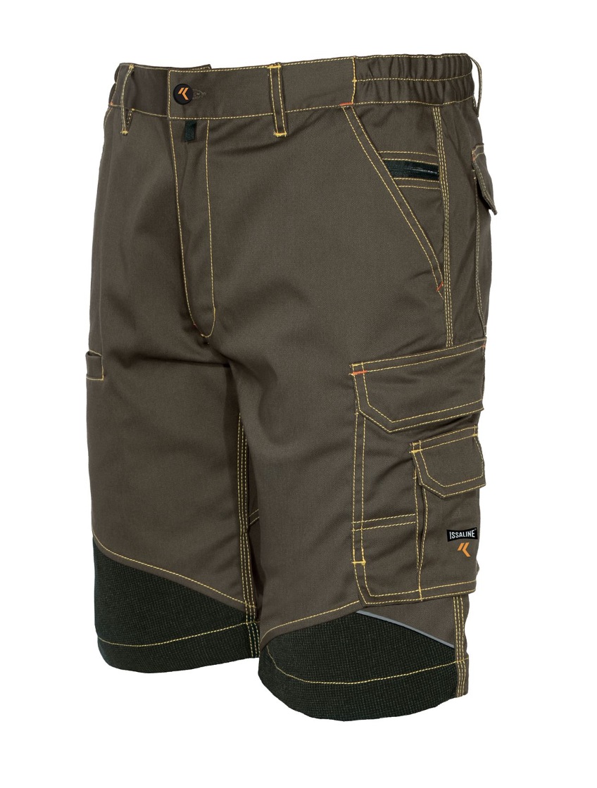 Strečové montérkové šortky SLIM FIT ISSA STRETCH 8834/200 moss